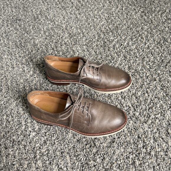 Samuel Hubbard Women's US 6 All Aboard Oxford Taupe Brown Leather Shoe Preppy - Picture 3 of 10